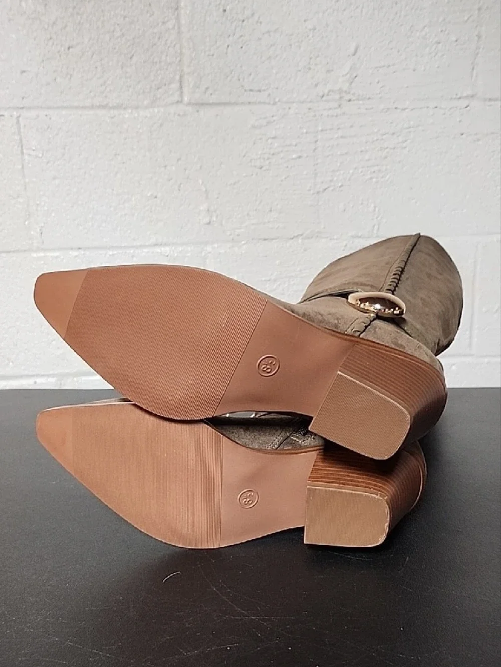 Universal Thread Rio Taupe Over-the-Knee Suede Block Heel Boots